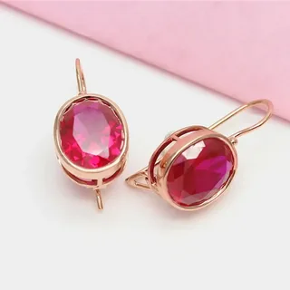 oval ruby earrings